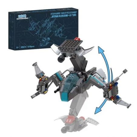 SMALL ANGLE JD024 NGÔI SAO MÁY BAY CHIẾN ĐẤU TRÊN KHÔNG TRONG TƯƠNG LAI bộ đồ chơi xếp lắp ráp ghép mô hình FUTURE BATTLESHIP 570 khối