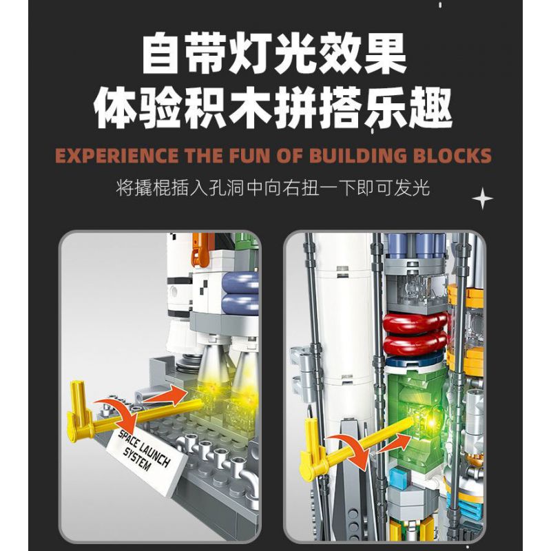 JIESTAR JJ9030 9030 PHƯƠNG TIỆN PHÓNG HỆ THỐNG VÀO KHÔNG GIAN bộ đồ chơi xếp lắp ráp ghép mô hình City CARRIER ROCKET SPACE LAUNCH SYSTEM Thành Phố 1055 khối