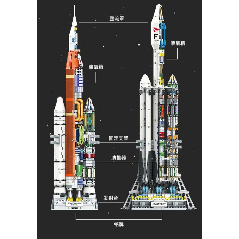 JIESTAR JJ9031 9031 PHƯƠNG TIỆN PHÓNG FALCON HEAVY bộ đồ chơi xếp lắp ráp ghép mô hình City CARRIER ROCKET FALCON HEAVT Thành Phố 1104 khối