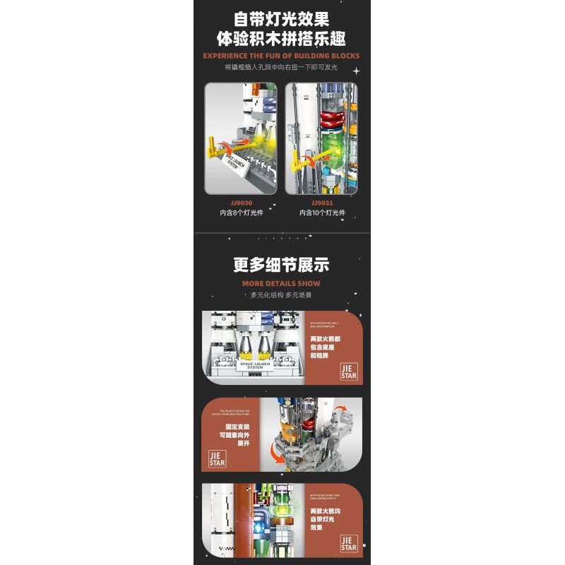 JIESTAR JJ9031 9031 PHƯƠNG TIỆN PHÓNG FALCON HEAVY bộ đồ chơi xếp lắp ráp ghép mô hình City CARRIER ROCKET FALCON HEAVT Thành Phố 1104 khối