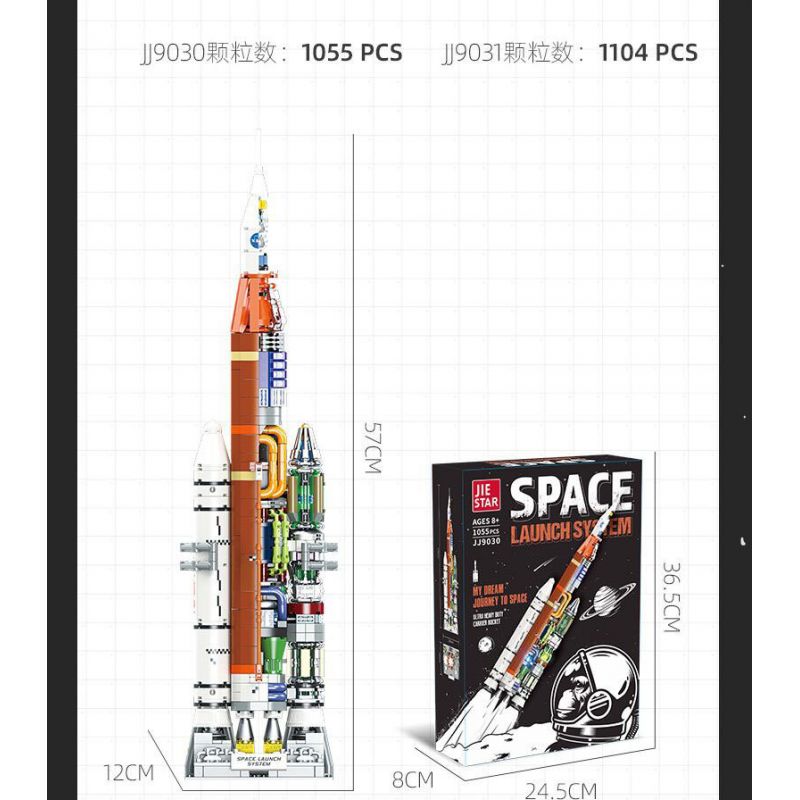 JIESTAR JJ9031 9031 PHƯƠNG TIỆN PHÓNG FALCON HEAVY bộ đồ chơi xếp lắp ráp ghép mô hình City CARRIER ROCKET FALCON HEAVT Thành Phố 1104 khối