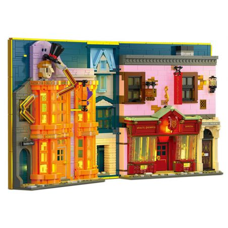 JIESTAR JJ9057 9057 CUỐN SÁCH HẺM CHÉO KỲ DIỆU bộ đồ chơi xếp lắp ráp ghép mô hình Harry Potter WIZARD WORLD MONMENT WHEEZES STORE & QUALITY SPORT SUPPLIES Chú Bé Phù Thủy 1940 khối