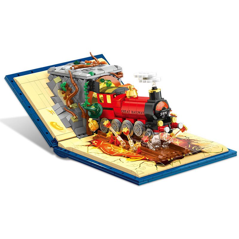 JIESTAR JJ9059 9059 non Lego CUỐN SÁCH TÀU MA THUẬT bộ đồ chơi xếp lắp ráp ghép mô hình Harry Potter WIZARD WORLD MONMENT EXPRESS TRAIN Chú Bé Phù Thủy 889 khối