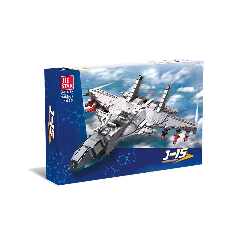 JIESTAR 61056 MÁY BAY CHIẾN ĐẤU TRÊN TÀU SÂN J-15 bộ đồ chơi xếp lắp ráp ghép mô hình Military Army WARCRAFTS Quân Sự Bộ Đội 1386 khối