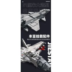 JIESTAR 61056 MÁY BAY CHIẾN ĐẤU TRÊN TÀU SÂN J-15 bộ đồ chơi xếp lắp ráp ghép mô hình Military Army WARCRAFTS Quân Sự Bộ Đội 1386 khối