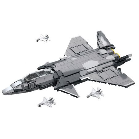 JIESTAR 61057 MÁY BAY CHIẾN ĐẤU TRÊN TÀU SÂN J-20 bộ đồ chơi xếp lắp ráp ghép mô hình Military Army WARCRAFTS Quân Sự Bộ Đội 1365 khối