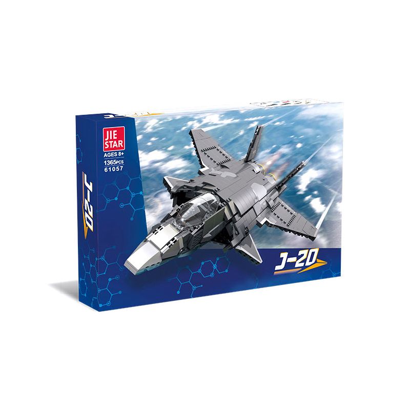 JIESTAR 61057 MÁY BAY CHIẾN ĐẤU TRÊN TÀU SÂN J-20 bộ đồ chơi xếp lắp ráp ghép mô hình Military Army WARCRAFTS Quân Sự Bộ Đội 1365 khối