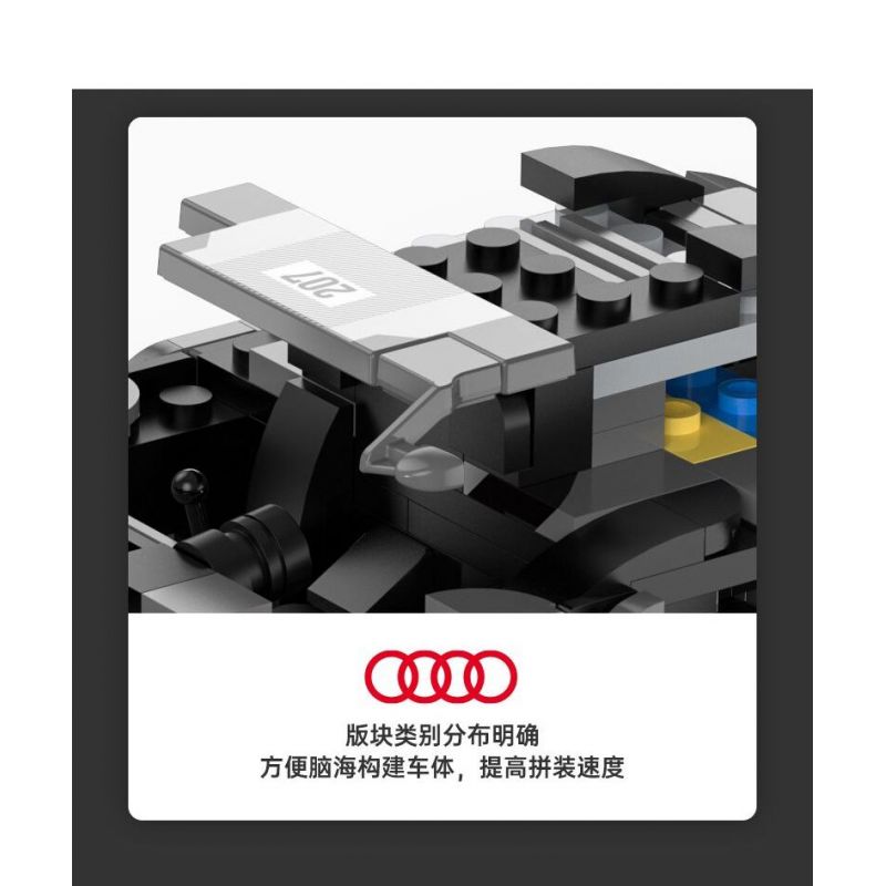 RASTAR 10120 XE AUDI RS Q E-TRON E2 DAKAR RALLY tỷ lệ 1:30 bộ đồ chơi xếp lắp ráp ghép mô hình Speed Champions Racing Cars Đua Xe Công Thức 376 khối