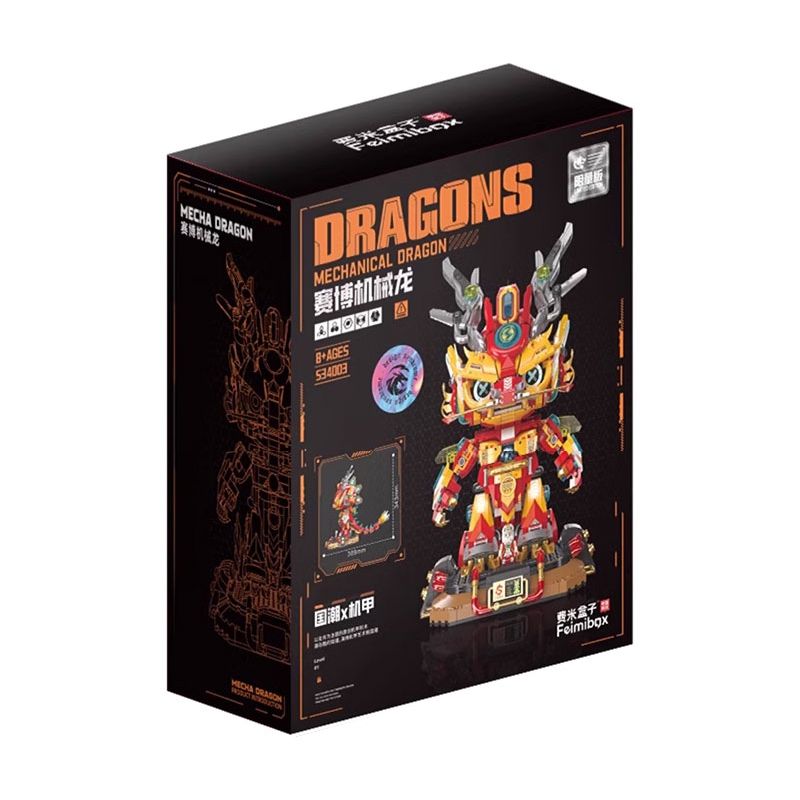 FEMIBOX S34003 34003 non Lego RỒNG CƠ KHÍ ĐIỆN TỬ bộ đồ chơi xếp lắp ráp ghép mô hình Creator DRAGONS Sáng Tạo