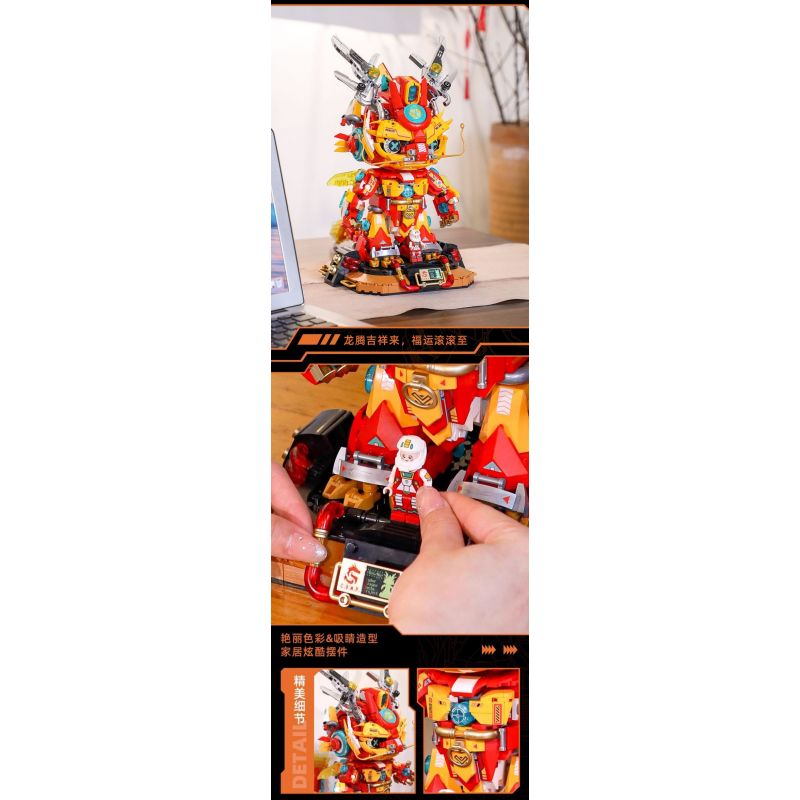 FEMIBOX S34003 34003 RỒNG CƠ KHÍ ĐIỆN TỬ bộ đồ chơi xếp lắp ráp ghép mô hình Creator DRAGONS Sáng Tạo