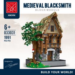 JMBRICKLAYER 30122 MorkModel 033031 Mork Model 033031 THỢ RÈN bộ đồ chơi xếp lắp ráp ghép mô hình Medieval Castle MEDIEVAL BLACKSMITH Chiến Tranh Trung Cổ 1991 khối