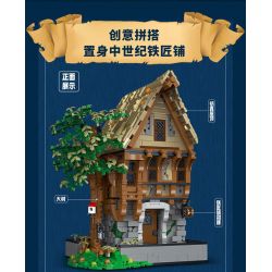 JMBRICKLAYER 30122 MorkModel 033031 Mork Model 033031 THỢ RÈN bộ đồ chơi xếp lắp ráp ghép mô hình Medieval Castle MEDIEVAL BLACKSMITH Chiến Tranh Trung Cổ 1991 khối