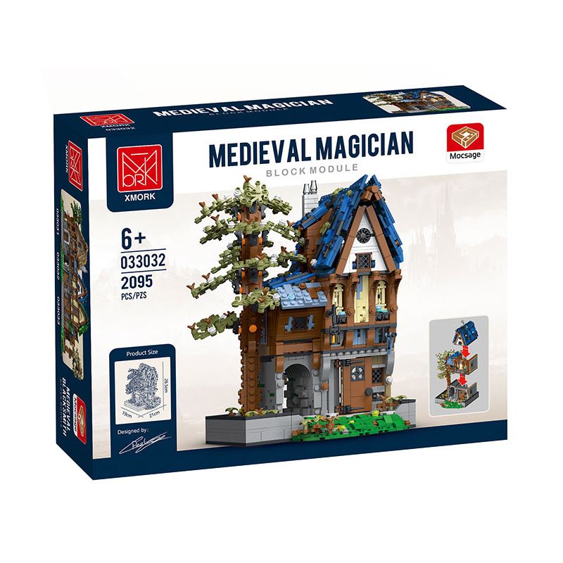 JMBRICKLAYER 30123 MorkModel 033032 Mork Model 033032 CỬA HÀNG MA THUẬT bộ đồ chơi xếp lắp ráp ghép mô hình Medieval Castle MEDIEVAL MAGICIAN Chiến Tranh Trung Cổ 2095 khối