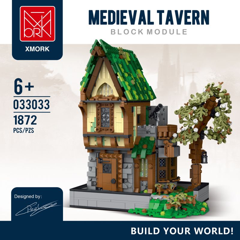 JMBRICKLAYER 30124 MorkModel 033033 Mork Model 033033 QUÁN RƯỢU bộ đồ chơi xếp lắp ráp ghép mô hình Medieval Castle MEDIEVAL TAVERN Chiến Tranh Trung Cổ 1872 khối
