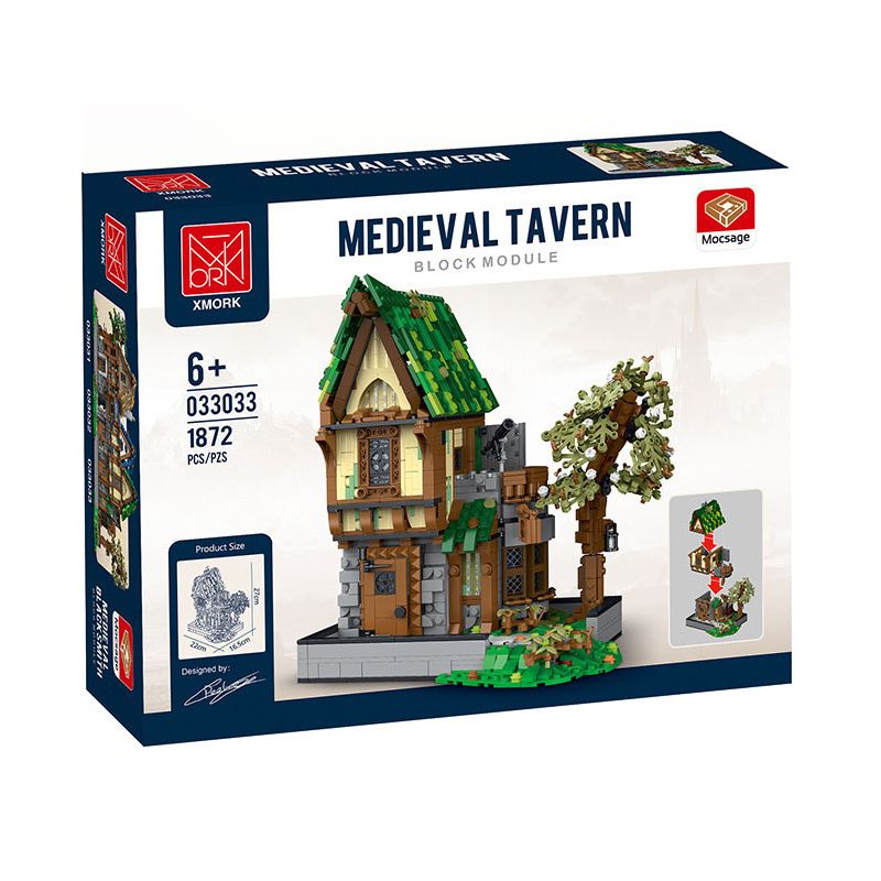 JMBRICKLAYER 30124 MorkModel 033033 Mork Model 033033 QUÁN RƯỢU bộ đồ chơi xếp lắp ráp ghép mô hình Medieval Castle MEDIEVAL TAVERN Chiến Tranh Trung Cổ 1872 khối