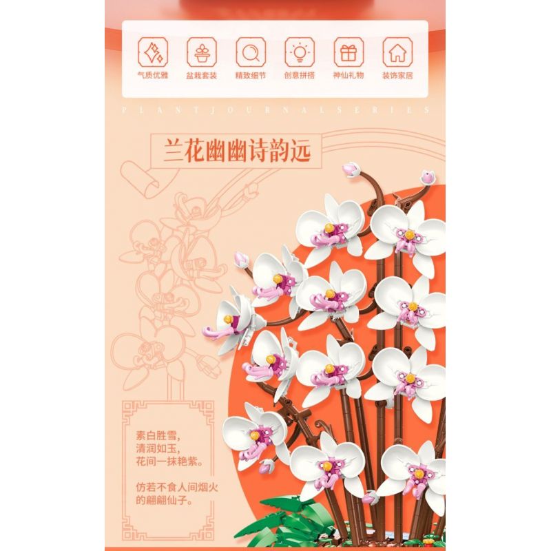 JAKI JK2908 2908 PHALAENOPSIS NGỌC TUYẾT bộ đồ chơi xếp lắp ráp ghép mô hình Creator Sáng Tạo