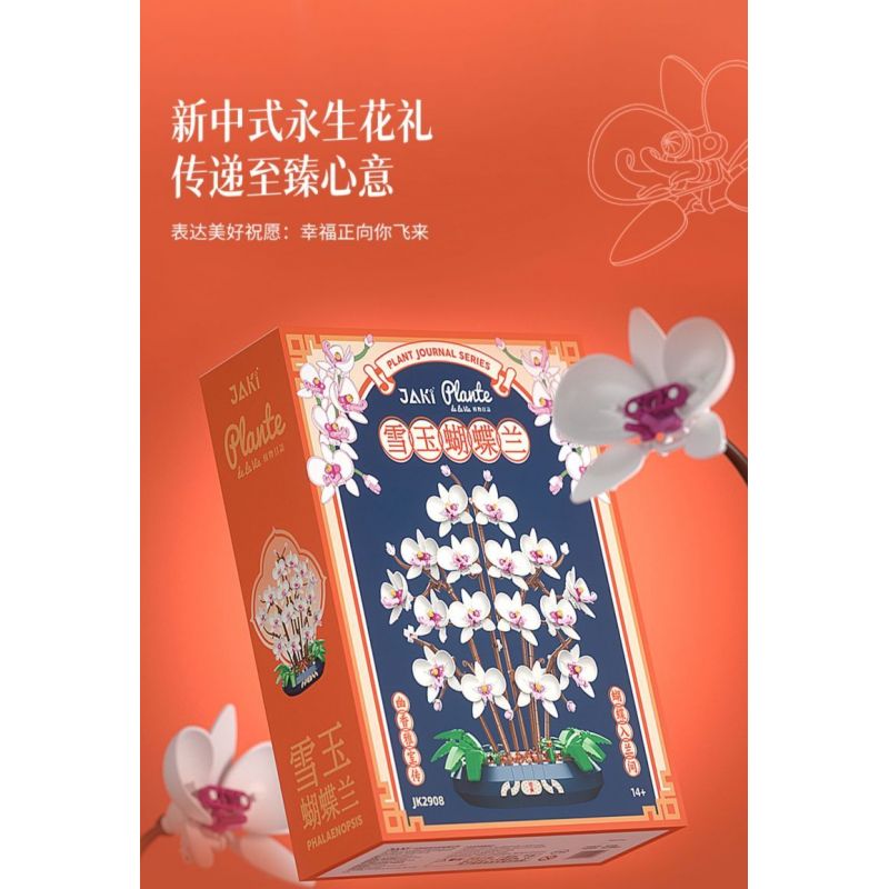 JAKI JK2908 2908 PHALAENOPSIS NGỌC TUYẾT bộ đồ chơi xếp lắp ráp ghép mô hình Creator Sáng Tạo