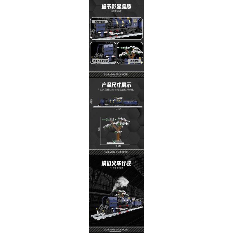 DK 80018 TÀU PHƯƠNG ĐÔNG bộ đồ chơi xếp lắp ráp ghép mô hình City ORIENTAL TRAIN Thành Phố 1052 khối