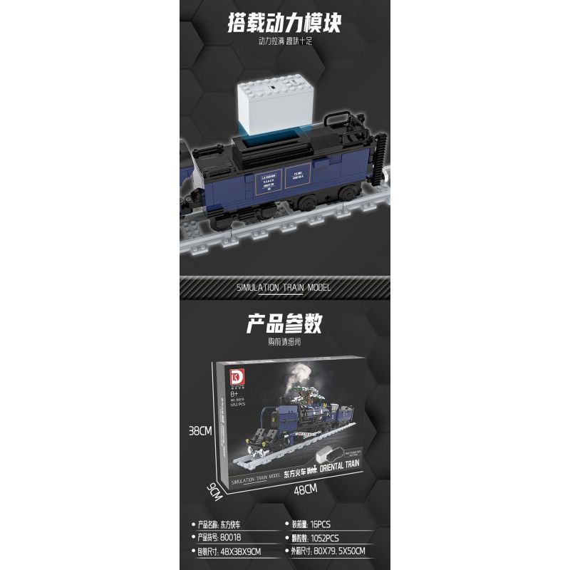 DK 80018 TÀU PHƯƠNG ĐÔNG bộ đồ chơi xếp lắp ráp ghép mô hình City ORIENTAL TRAIN Thành Phố 1052 khối