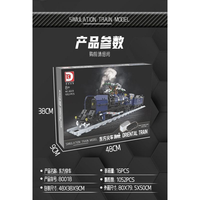 DK 80018 TÀU PHƯƠNG ĐÔNG bộ đồ chơi xếp lắp ráp ghép mô hình City ORIENTAL TRAIN Thành Phố 1052 khối