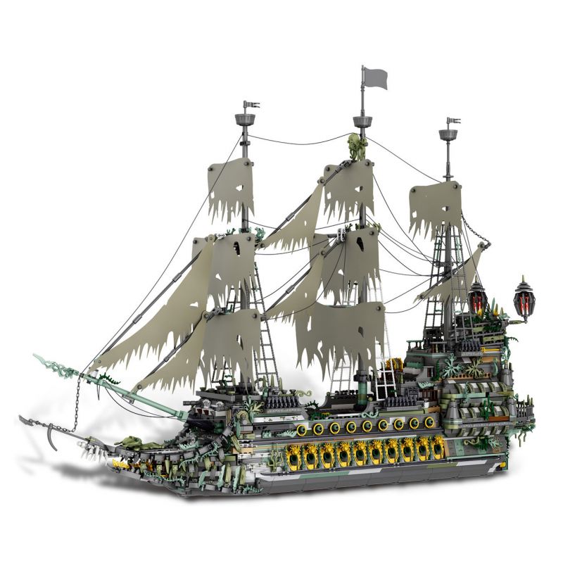 REOBRIX 66037 non Lego TÀU CƯỚP BIỂN NGƯỜI HÀ LAN BAY bộ đồ chơi xếp lắp ráp ghép mô hình Pirates Of The Caribbean THE FLYING DUTCHMAN Cướp Biển Vùng Caribe 5865 khối