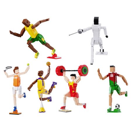 DK 5022 THI ĐẤU THỂ THAO VẬN ĐỘNG VIÊN BÓNG RỔ CỬ TẠ CẦU THỦ ĐÁ LÔNG KIẾM CHẠY BỘ bộ đồ chơi xếp lắp ráp ghép mô hình SPORTS COMPETITIVE MEETING 1088 khối