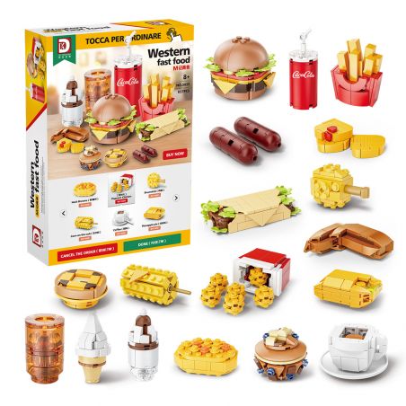 DK 5025 ĐỒ ĂN CỦA M bộ đồ chơi xếp lắp ráp ghép mô hình WESTERN FAST FOOD 827 khối