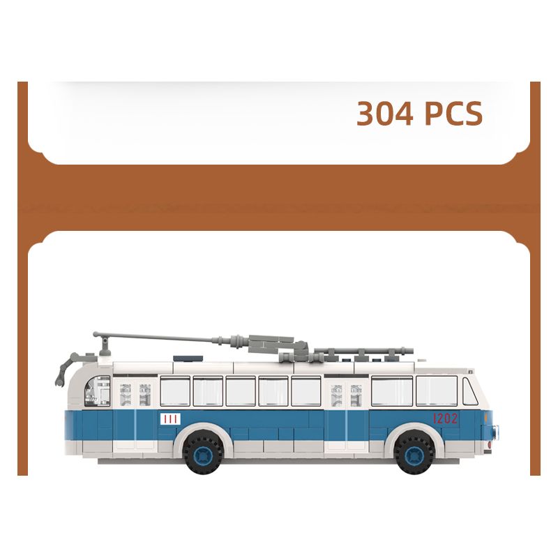 BEIJING FLAVOR ERA 005-23A PHƯƠNG TIỆN GIAO THÔNG CÔNG CỘNG CỔ ĐIỂN CỦA BẮC KINH XE ĐẨY JINGYI BK540 tỷ lệ 1:40 bộ đồ chơi xếp lắp ráp ghép mô hình Creator Sáng Tạo 304 khối