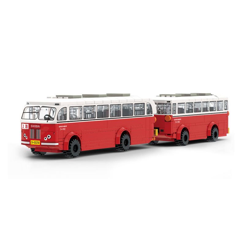 BEIJING FLAVOR ERA 007-23A non Lego XE BUÝT CỔ ĐIỂN BẮC KINH SKODA 706RO tỷ lệ 1:40 bộ đồ chơi xếp lắp ráp ghép mô hình Creator Sáng Tạo 520 khối