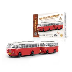 BEIJING FLAVOR ERA 007-23A XE BUÝT CỔ ĐIỂN BẮC KINH SKODA 706RO tỷ lệ 1:40 bộ đồ chơi xếp lắp ráp ghép mô hình Creator Sáng Tạo 520 khối