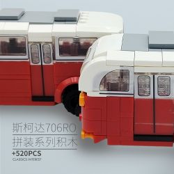 BEIJING FLAVOR ERA 007-23A XE BUÝT CỔ ĐIỂN BẮC KINH SKODA 706RO tỷ lệ 1:40 bộ đồ chơi xếp lắp ráp ghép mô hình Creator Sáng Tạo 520 khối