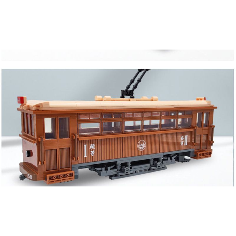 BEIJING FLAVOR ERA 008-23A XE BUÝT BẮC KINH CỔ ĐIỂN ĐIỆN 100 ĐẦU TIÊN tỷ lệ 1:40 bộ đồ chơi xếp lắp ráp ghép mô hình Creator Sáng Tạo 624 khối