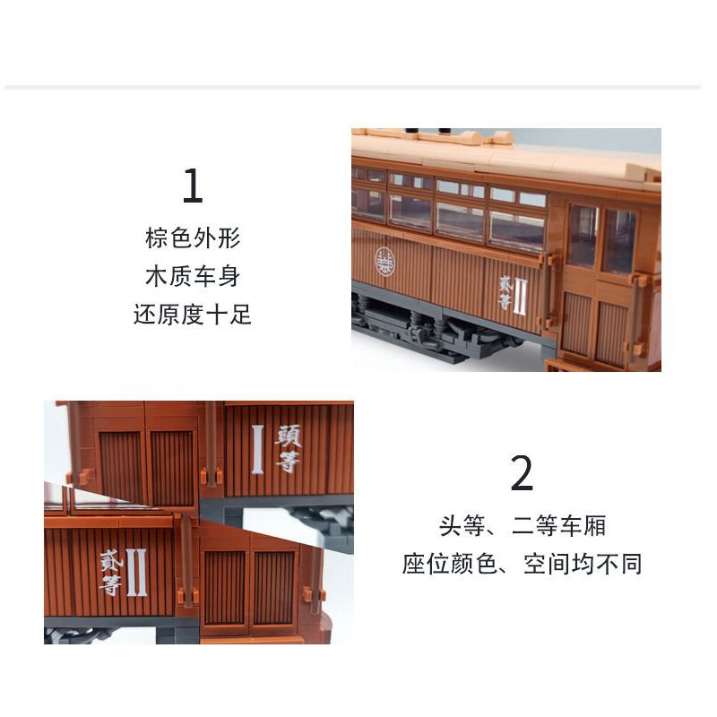 BEIJING FLAVOR ERA 008-23A XE BUÝT BẮC KINH CỔ ĐIỂN ĐIỆN 100 ĐẦU TIÊN tỷ lệ 1:40 bộ đồ chơi xếp lắp ráp ghép mô hình Creator Sáng Tạo 624 khối