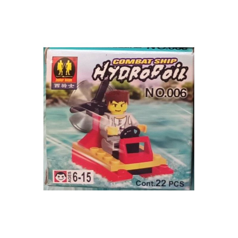 ZEPHYR KNIGHT 006 non Lego TÀU CHIẾN ĐẤU CÁNH NGẦM bộ đồ chơi xếp lắp ráp ghép mô hình City COMBAT SHIP HYDROFOIL Thành Phố 22 khối