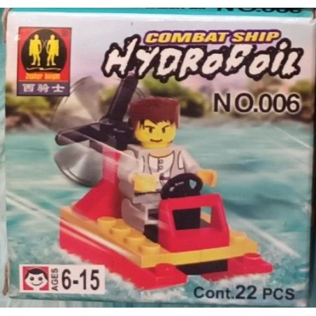 ZEPHYR KNIGHT 006 TÀU CHIẾN ĐẤU CÁNH NGẦM bộ đồ chơi xếp lắp ráp ghép mô hình City COMBAT SHIP HYDROFOIL Thành Phố 22 khối