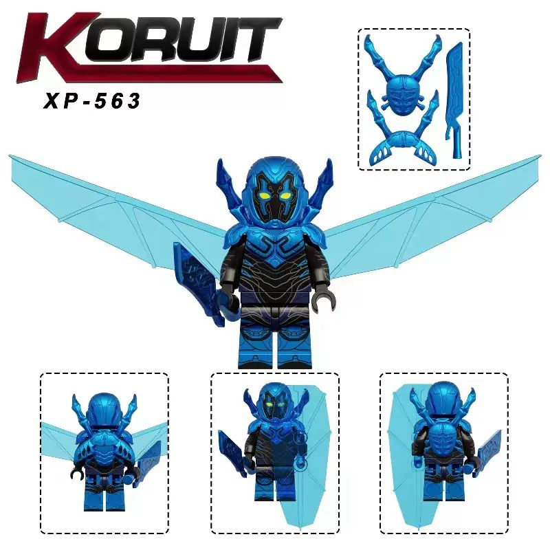 KORUIT XP-563 non Lego MÔ HÌNH BỌ CÁNH CỨNG MÀU XANH bộ đồ chơi xếp lắp ráp ghép mô hình Super Heroes Siêu Nhân Anh Hùng