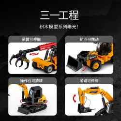 SEMBO 712049 CÔNG NGHIỆP NẶNG SANY CẦN CẨU GỖ bộ đồ chơi xếp lắp ráp ghép mô hình City ROUND LOG CRANE Thành Phố 174 khối