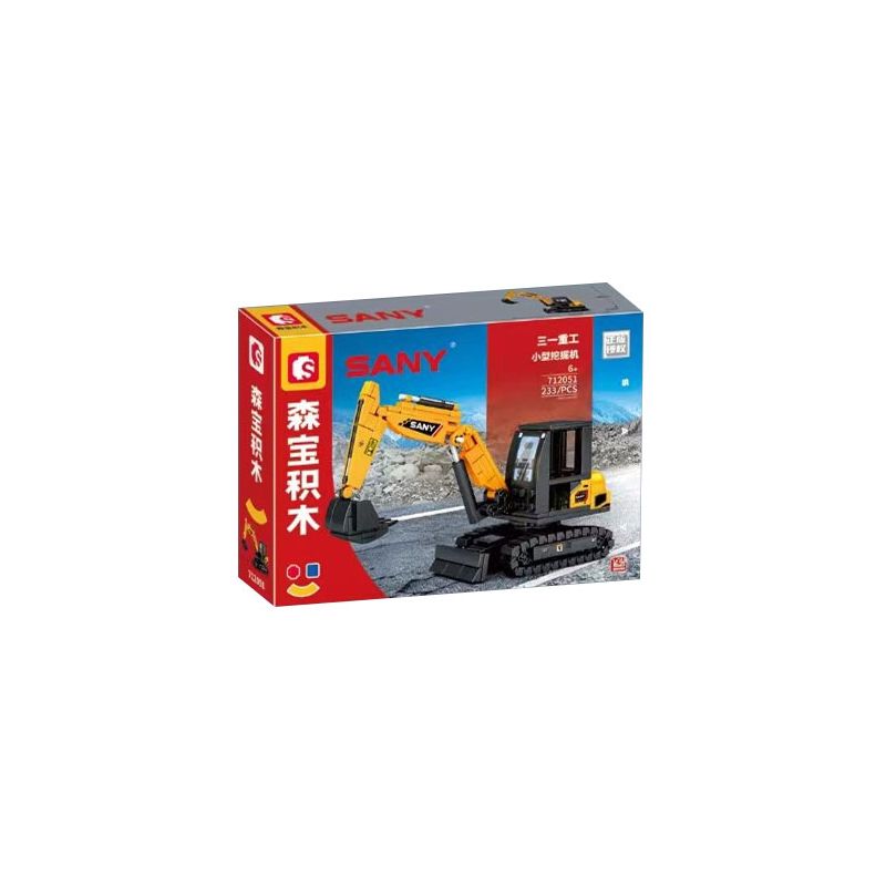 SEMBO 712051 CÔNG NGHIỆP NẶNG SANY MÁY XÚC NHỎ bộ đồ chơi xếp lắp ráp ghép mô hình City MINI EXCAVATOR Thành Phố 233 khối