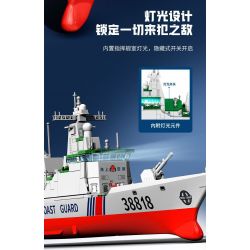 SEMBO 208038 MỘT QUỐC GIA HÙNG MẠNH TÀU CẢNH SÁT BIỂN TYPE 818 BLUE SEA GUARDIAN bộ đồ chơi xếp lắp ráp ghép mô hình Military Army Quân Sự Bộ Đội 691 khối