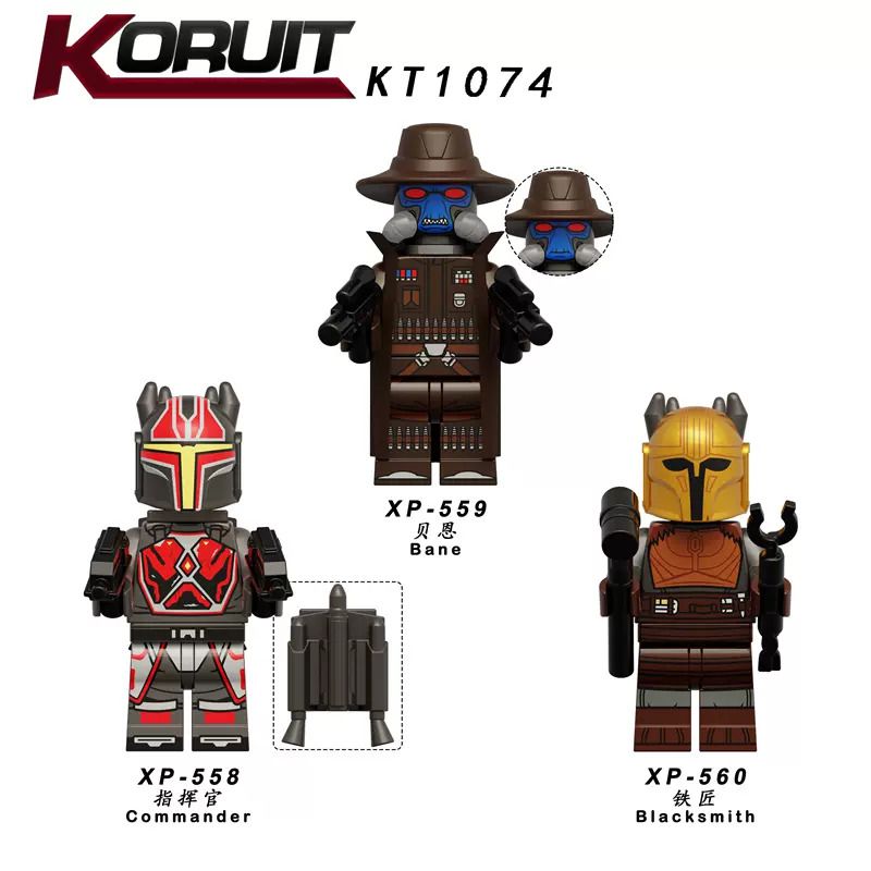 KORUIT KT1074 1074 XP-558 XP-559 XP-560 non Lego 3 NHÂN VẬT NHỎ CỦA MANDALORIAN bộ đồ chơi xếp lắp ráp ghép mô hình Star Wars Chiến Tranh Giữa Các Vì Sao