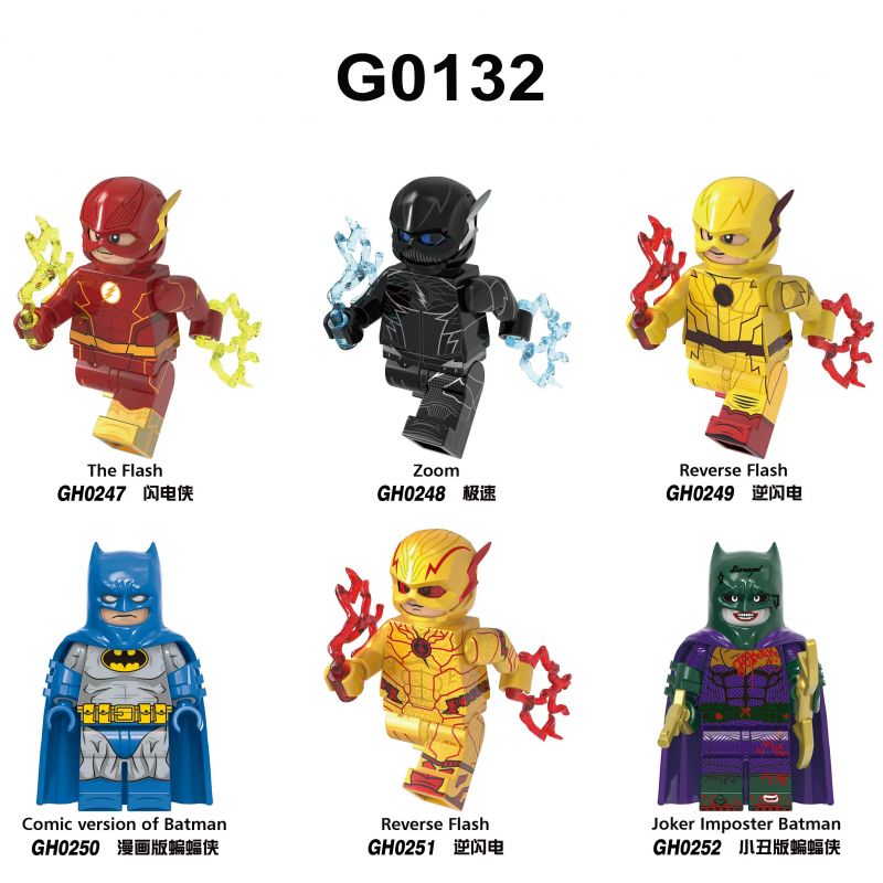 G BRAND G0132 0132 GH0247 0247 GH0248 0248 GH0249 0249 GH0250 0250 GH0251 0251 GH0252 0252 non Lego FLASH 6 LOẠI NHÂN VẬT NHỎ bộ đồ chơi xếp lắp ráp ghép mô hình Super Heroes Siêu Nhân Anh Hùng