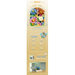 Bozhi 81119 NGÔN NGỮ HOA CON ONG NHỎ bộ đồ chơi xếp lắp ráp ghép mô hình FLORAL 627 khối