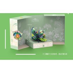 Bozhi 81120 NGÔN NGỮ CỦA CÁC LOÀI HOA BỌ TÊ GIÁC HAI NHÁNH GRADIENT bộ đồ chơi xếp lắp ráp ghép mô hình FLORAL 701 khối