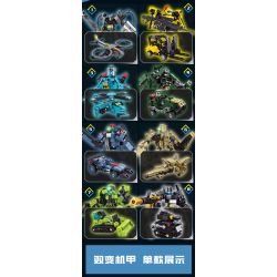 Kazi KY8107 8107 8 LOẠI CƠ CHẾ BIẾN ĐỔI ĐỘ KÉP bộ đồ chơi xếp lắp ráp ghép mô hình DEFORMATION 1204 khối