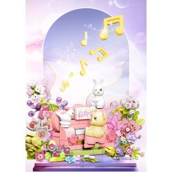 SEMBO 611096 HOA NHAN ÂM NHẠC bộ đồ chơi xếp lắp ráp ghép mô hình Creator Sáng Tạo 711 khối