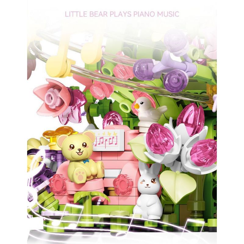 SEMBO 611096 HOA NHAN ÂM NHẠC bộ đồ chơi xếp lắp ráp ghép mô hình Creator Sáng Tạo 711 khối