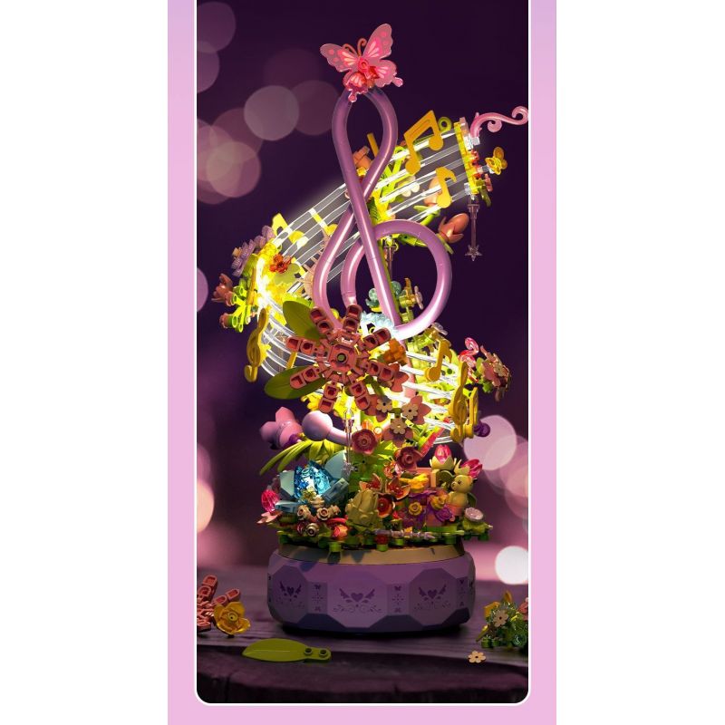 SEMBO 611096 HOA NHAN ÂM NHẠC bộ đồ chơi xếp lắp ráp ghép mô hình Creator Sáng Tạo 711 khối