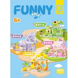 SEMBO 601559 NÓI KHÔNG VỚI BURNT GREEN BAKERY bộ đồ chơi xếp lắp ráp ghép mô hình FUNNY JUICE 323 khối