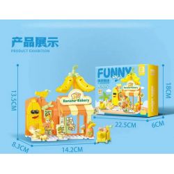 SEMBO 601559 NÓI KHÔNG VỚI BURNT GREEN BAKERY bộ đồ chơi xếp lắp ráp ghép mô hình FUNNY JUICE 323 khối
