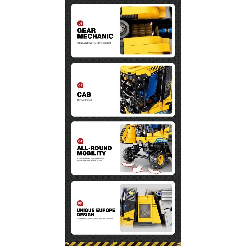 REOBRIX 22026 MÁY GẶT NHO bộ đồ chơi xếp lắp ráp ghép mô hình Technic GRAPE HARVESTER Kỹ Thuật Công Nghệ Cao Mô Hình Phương Tiện 2206 khối